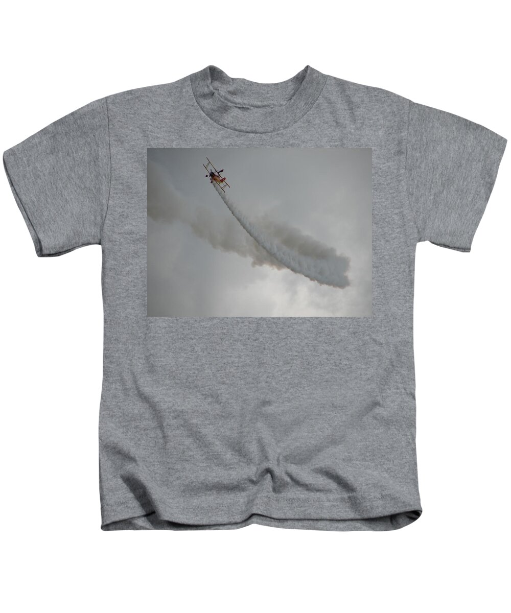 Bi Plane Kids T-Shirt featuring the photograph Wing Walker by Randy J Heath