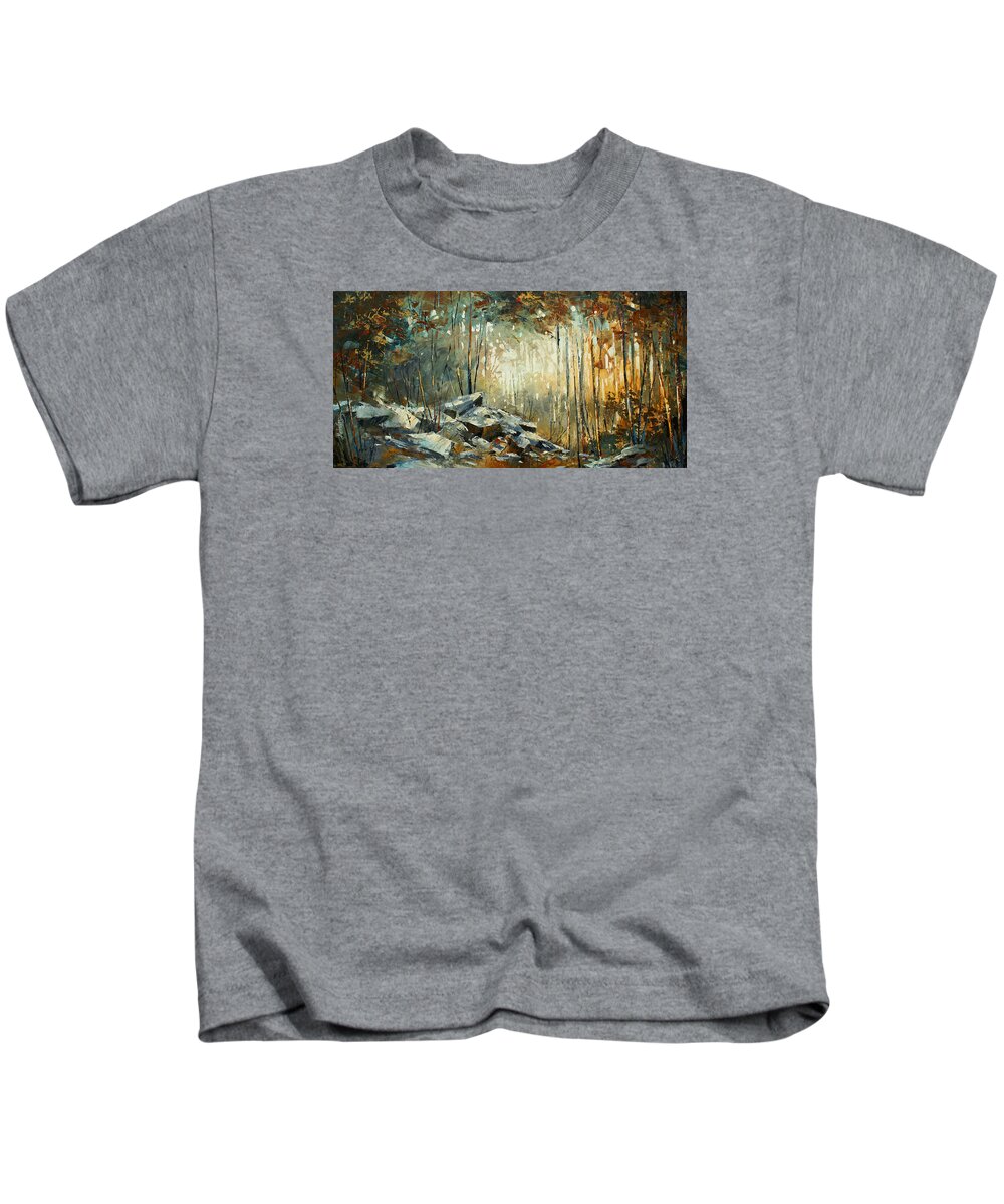 Knife Painting Kids T-Shirt featuring the painting ' Found Moment ' by Michael Lang