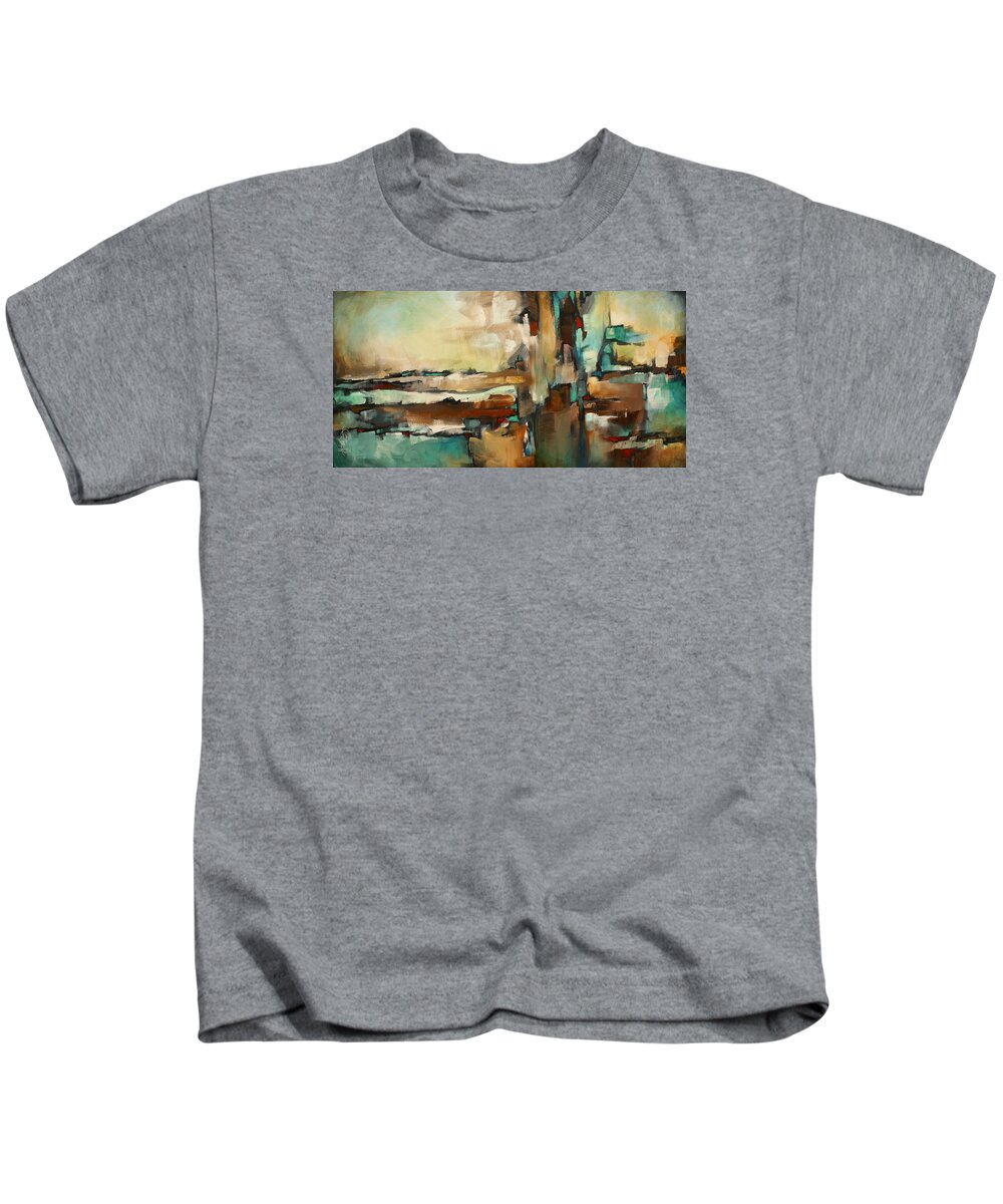 Abstract Kids T-Shirt featuring the painting ' The Border ' by Michael Lang