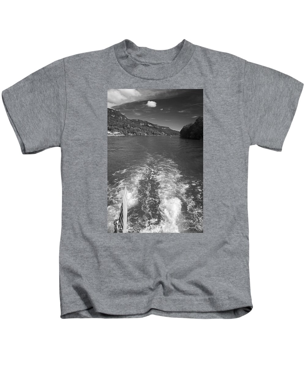 Wake Kids T-Shirt featuring the photograph A Wake, River and Sky by George Taylor