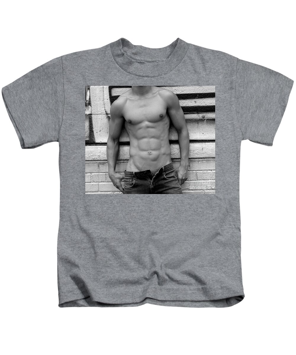 Ripped Muscles, six pack, chest T-shirt' Kids' Longsleeve Shirt