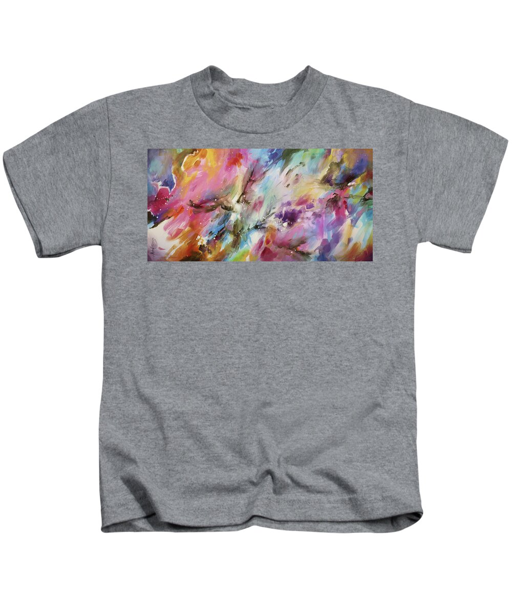Abstract Kids T-Shirt featuring the painting ' Shifting Tide ' by Michael Lang