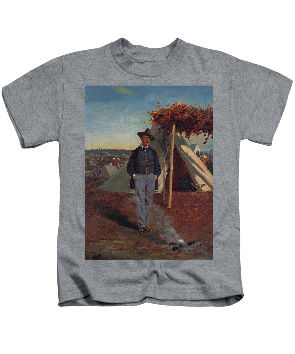 Winslow Homer Kids T-Shirt featuring the painting Albert Post by Winslow Homer