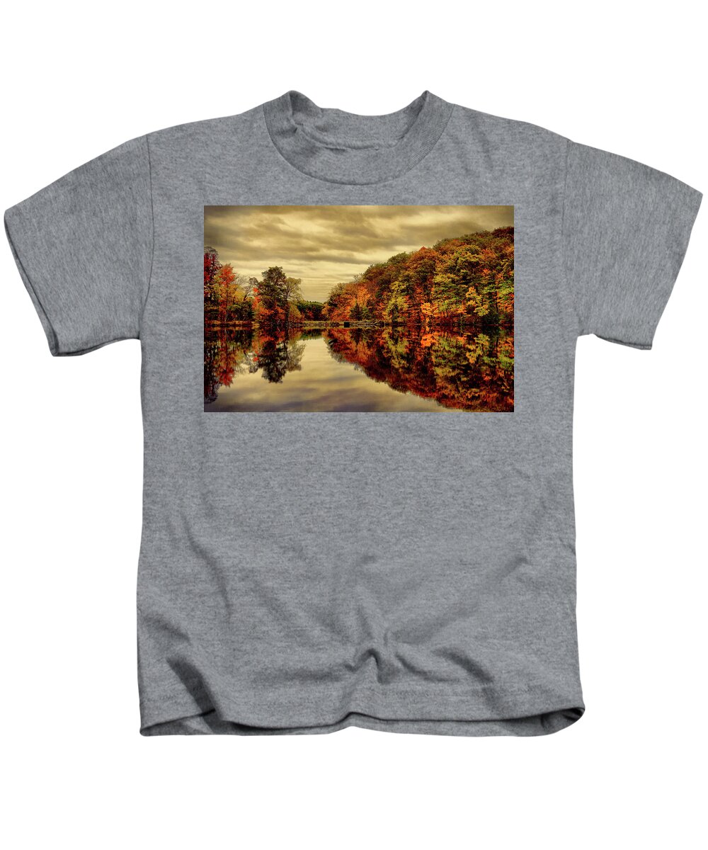 Autumn Kids T-Shirt featuring the photograph Autumn Reflection #1 by Lilia S