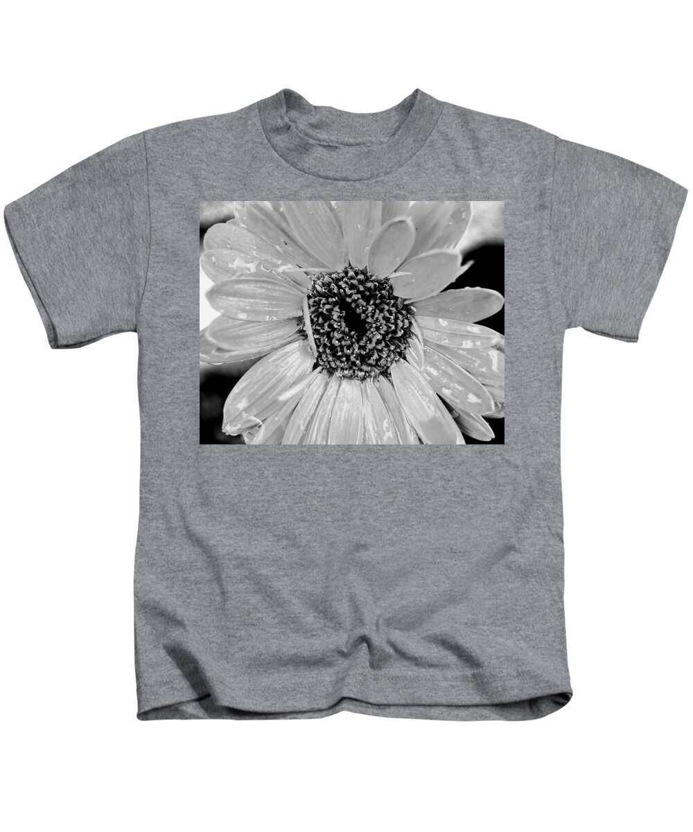 Gerber Daisy Kids T-Shirt featuring the photograph Black and White Gerbera Daisy by Amy Fose