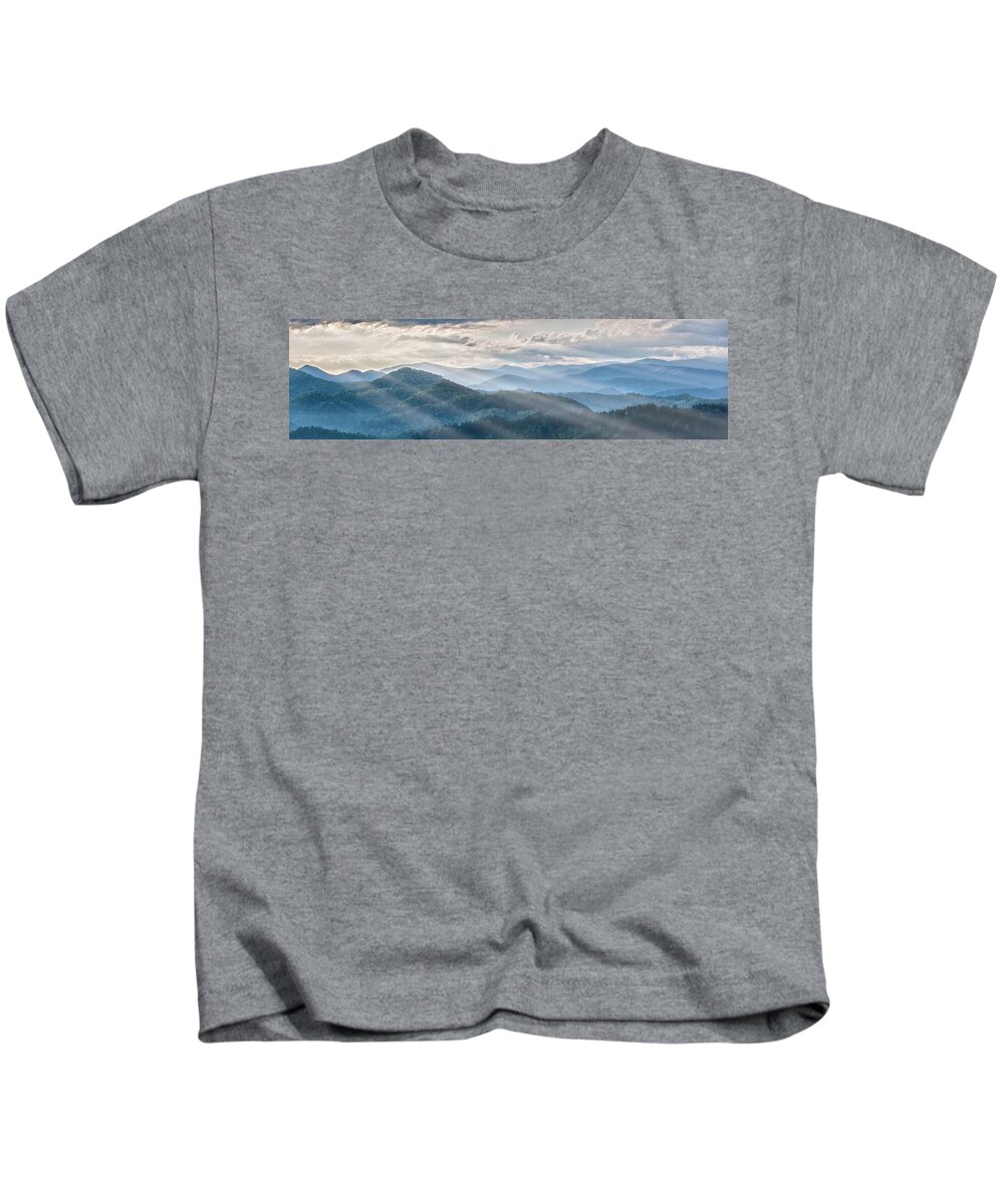 Artwork Kids T-Shirt featuring the photograph Blue Ridge Sunrise #1 by Jon Glaser