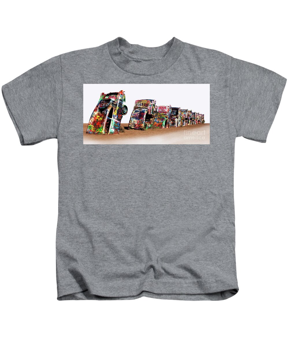 Texas Kids T-Shirt featuring the photograph Cadillac Ranch 1 #2 by Bob Christopher