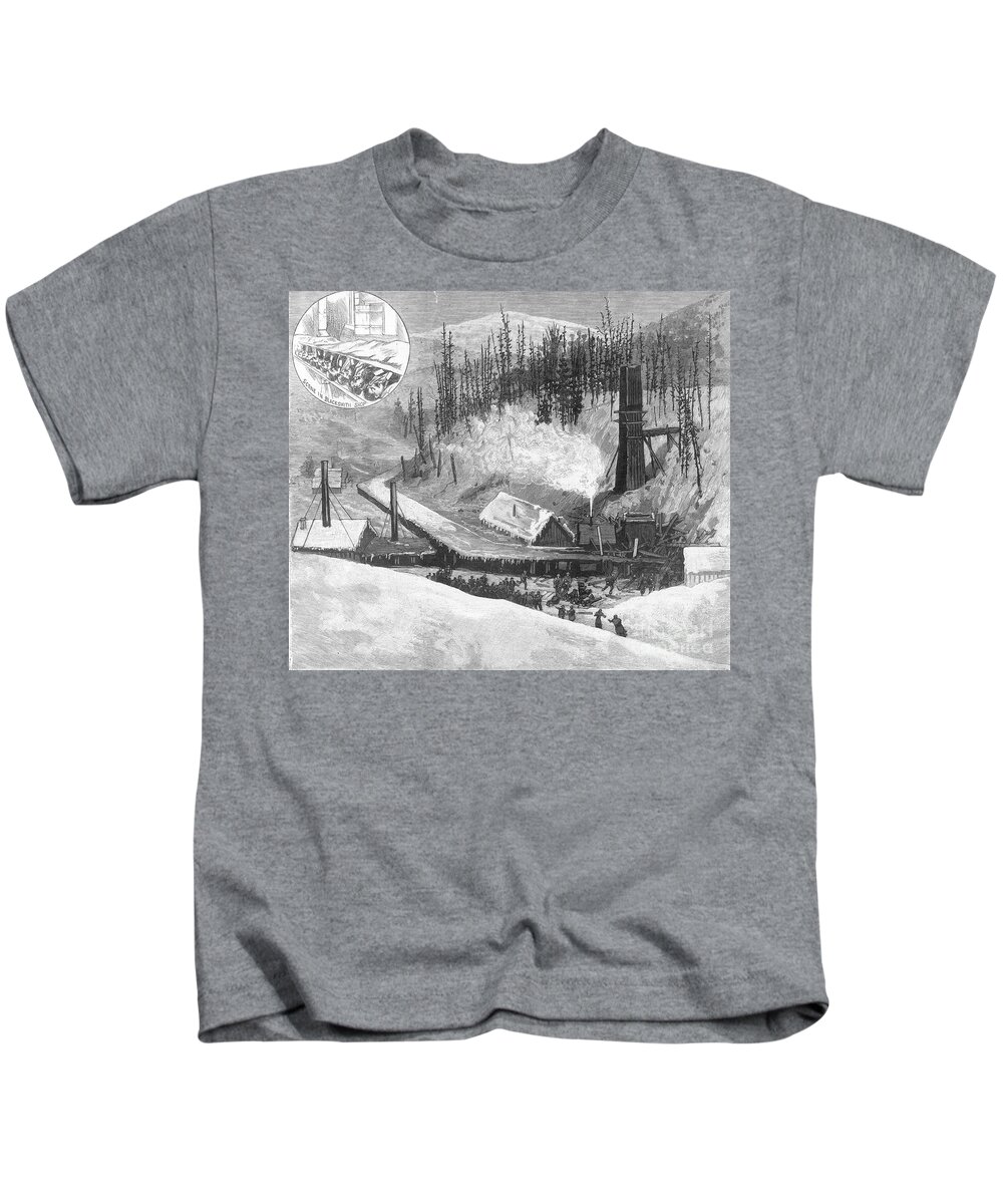 1884 Kids T-Shirt featuring the photograph Coal Mine Explosion, 1884 #1 by Granger