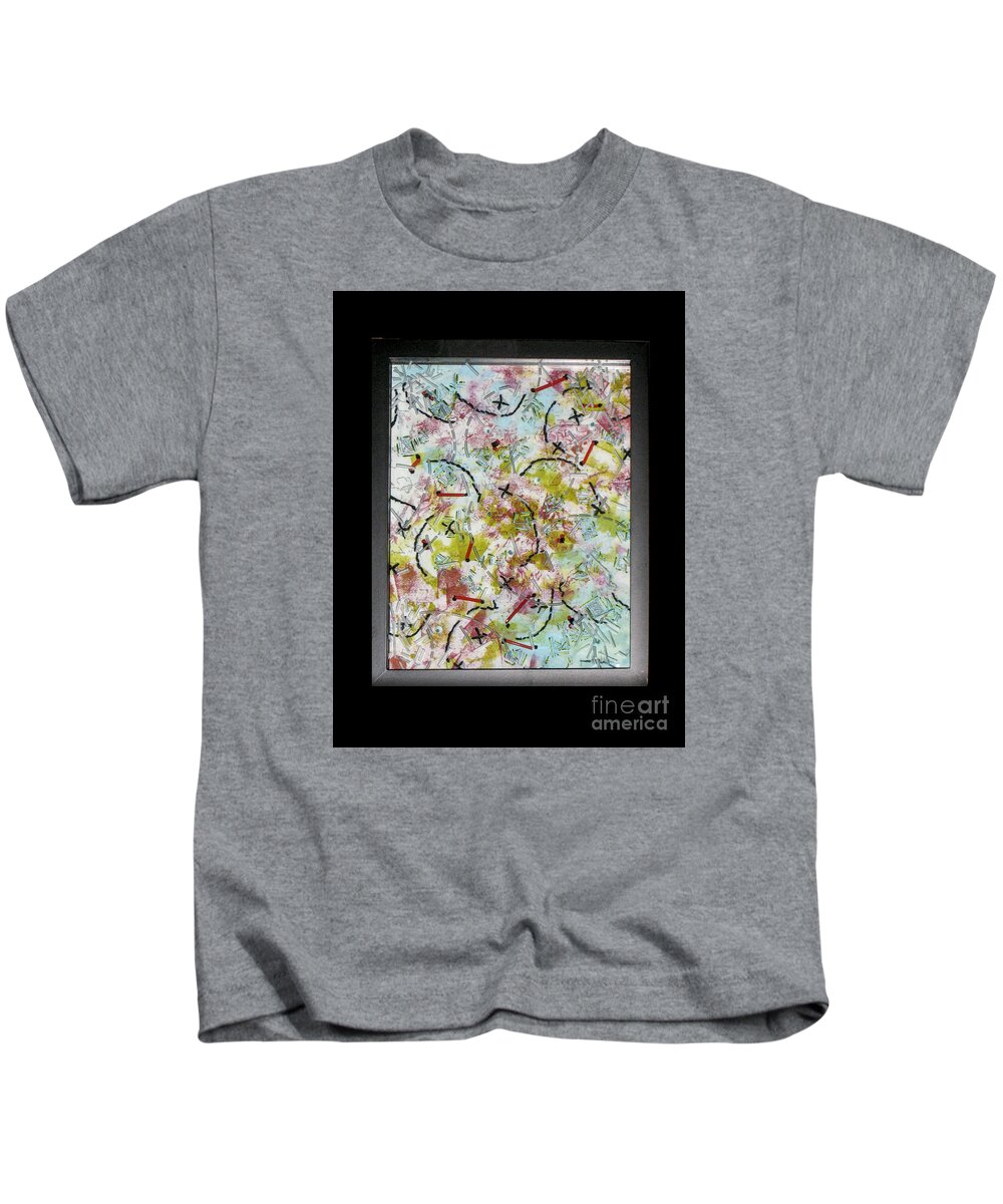 Red Kids T-Shirt featuring the glass art Confetti #1 by Alone Larsen