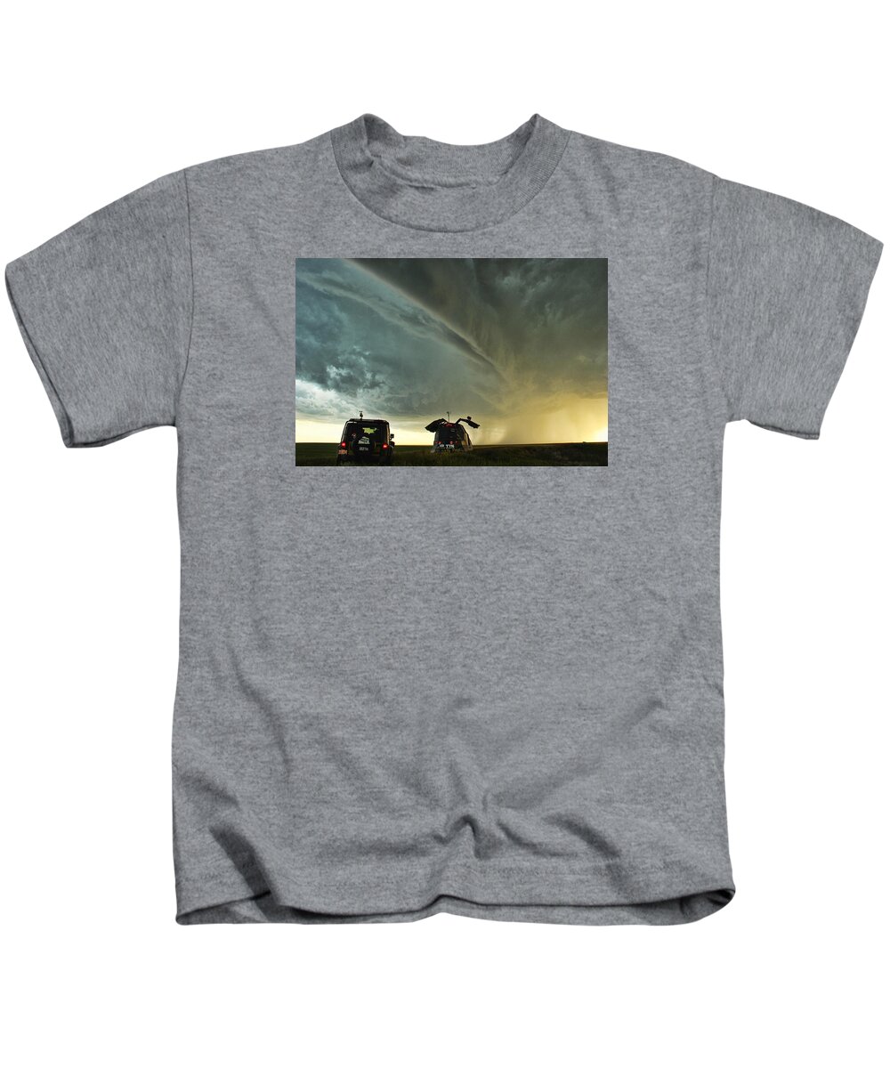 Clouds Kids T-Shirt featuring the photograph Dominating the Storm #2 by Ryan Crouse