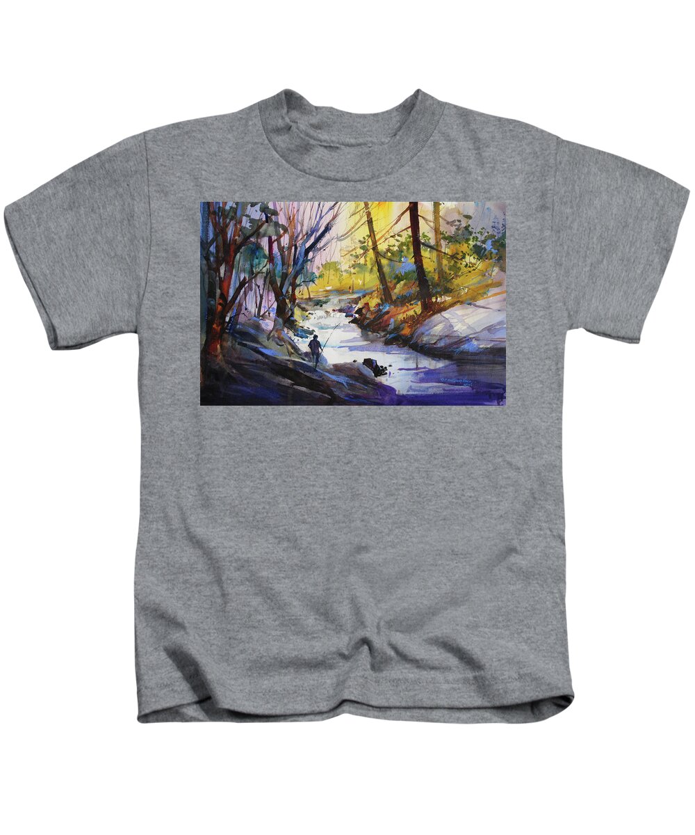 New England Scenes Kids T-Shirt featuring the painting Enchanted Wilderness #1 by P Anthony Visco