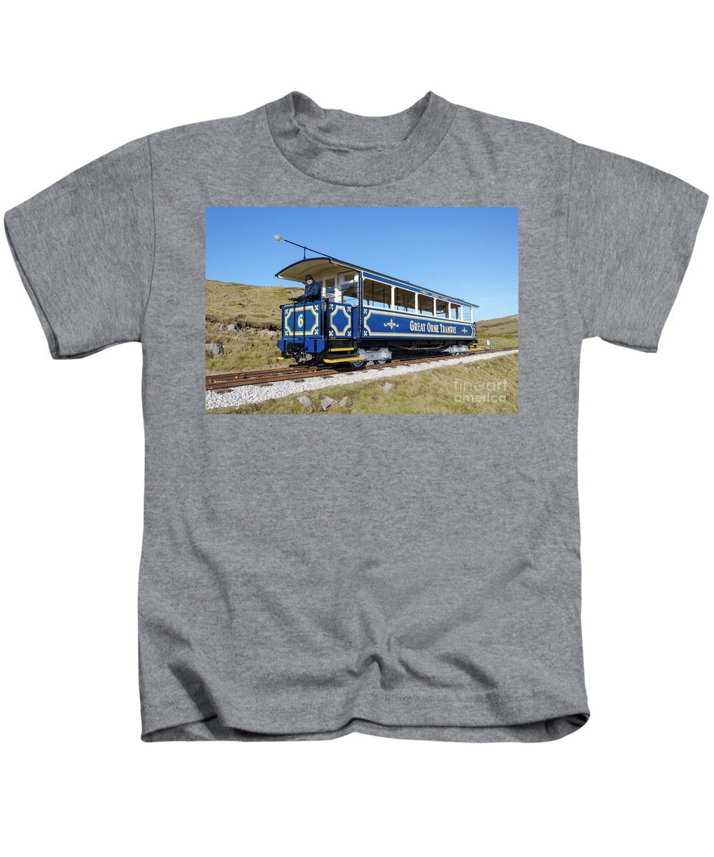 Tram Kids T-Shirt featuring the photograph Great Orme tram #1 by Steev Stamford