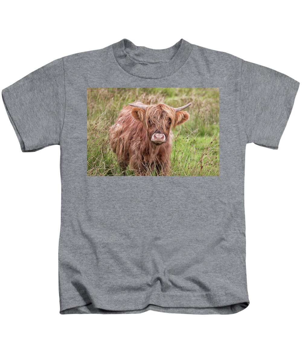 Cow Kids T-Shirt featuring the photograph Highland Cow #1 by Martin Newman