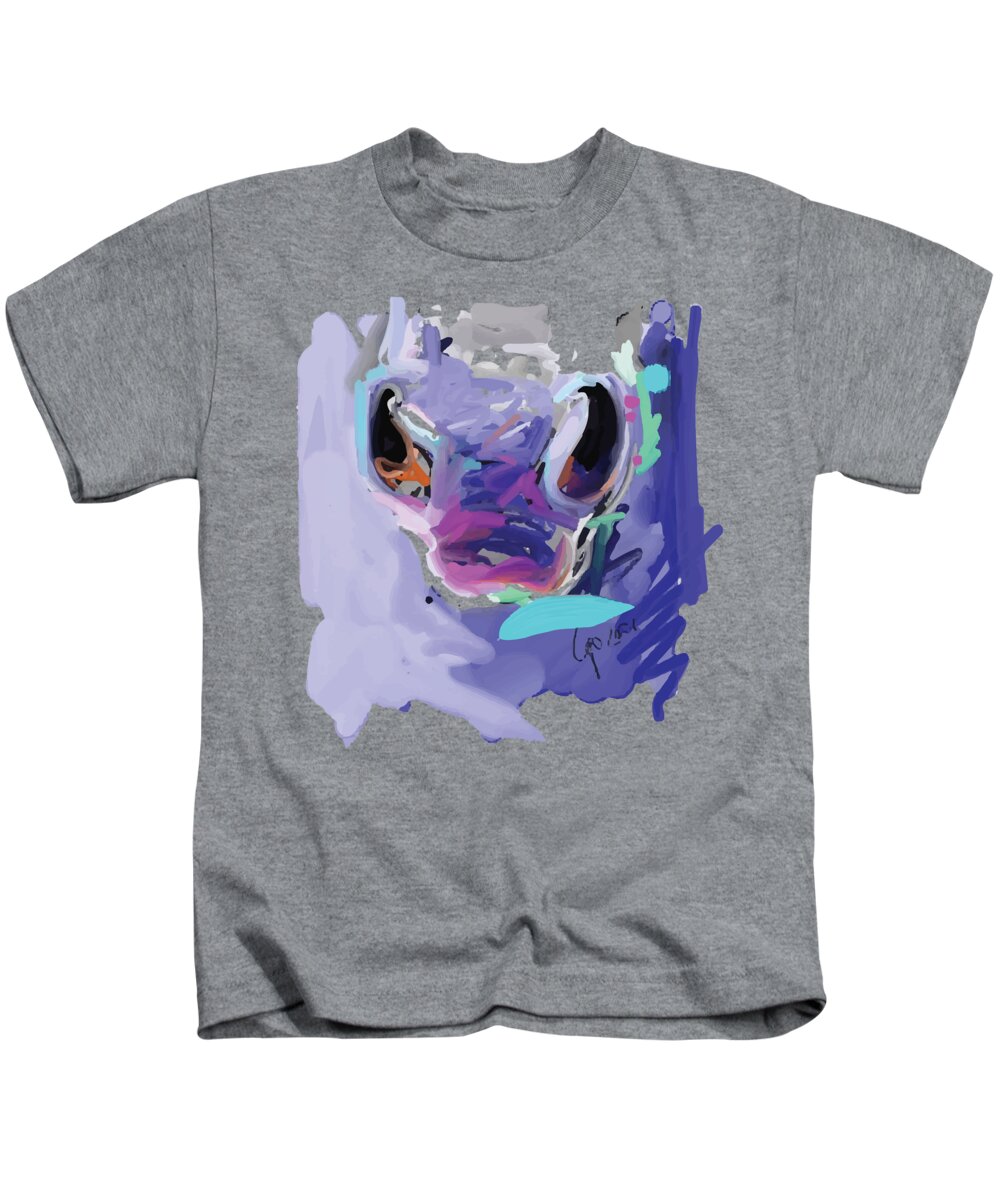 Horse Kids T-Shirt featuring the painting Horse Nose #1 by Go Van Kampen