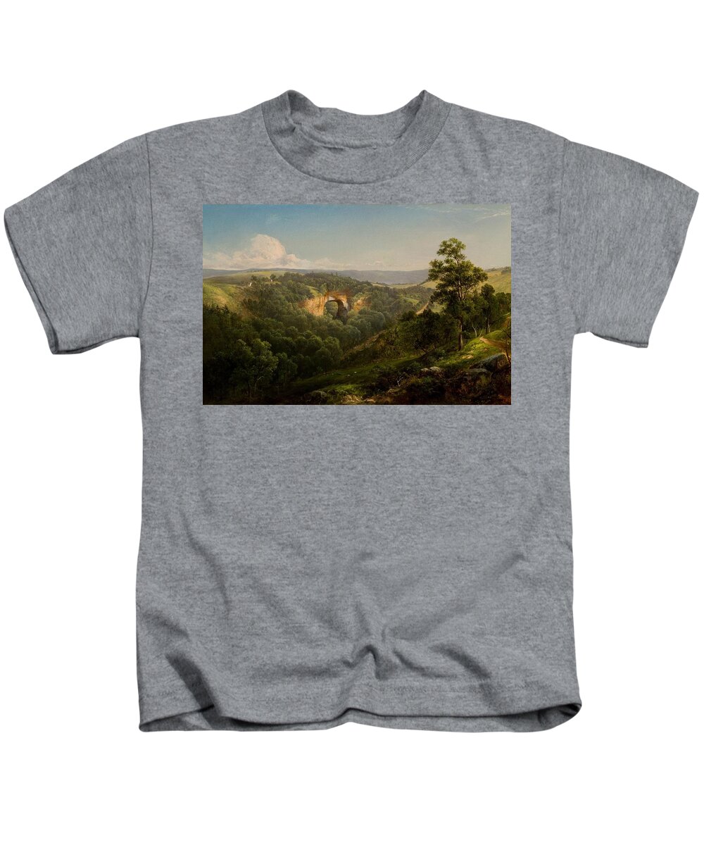 Natural Bridge Kids T-Shirt featuring the painting Natural Bridge #1 by MotionAge Designs