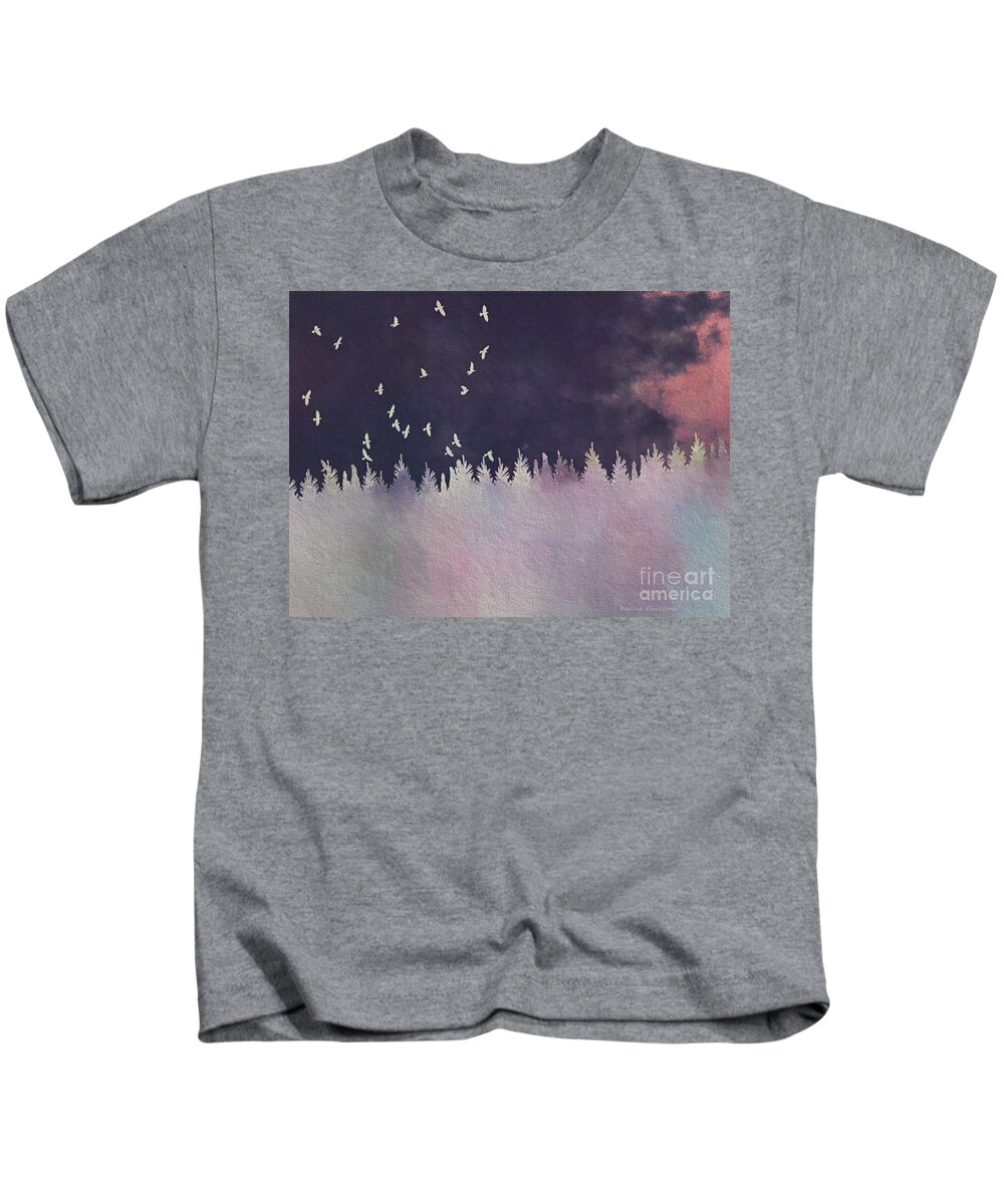 Photography Kids T-Shirt featuring the photograph Night Flight by Kathie Chicoine