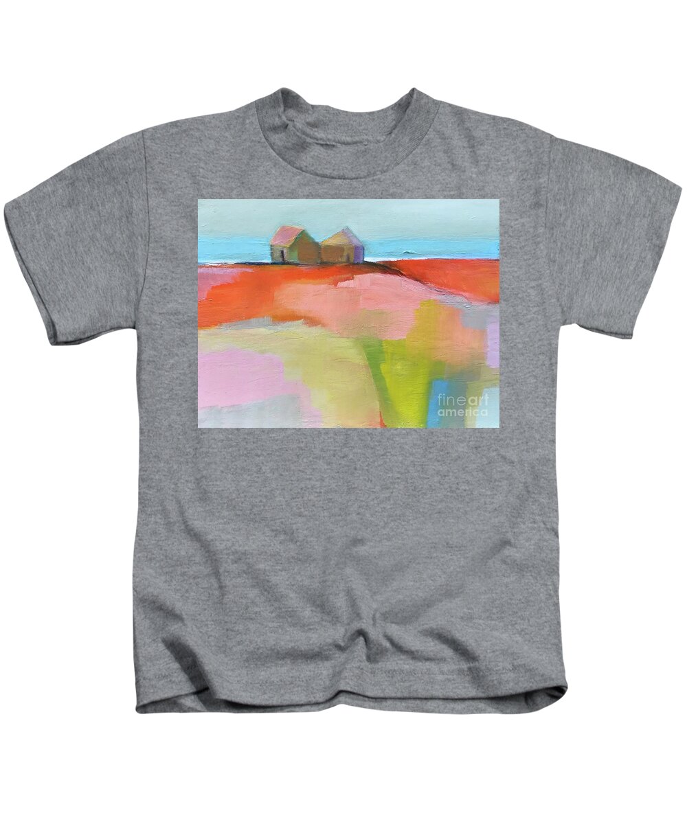 Landscape Kids T-Shirt featuring the painting Summer Heat by Michelle Abrams