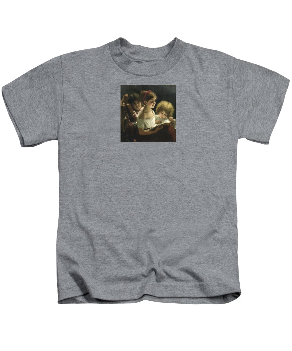 Alexei Alexeevich Harlamoff (russian Kids T-Shirt featuring the painting The story book #1 by MotionAge Designs