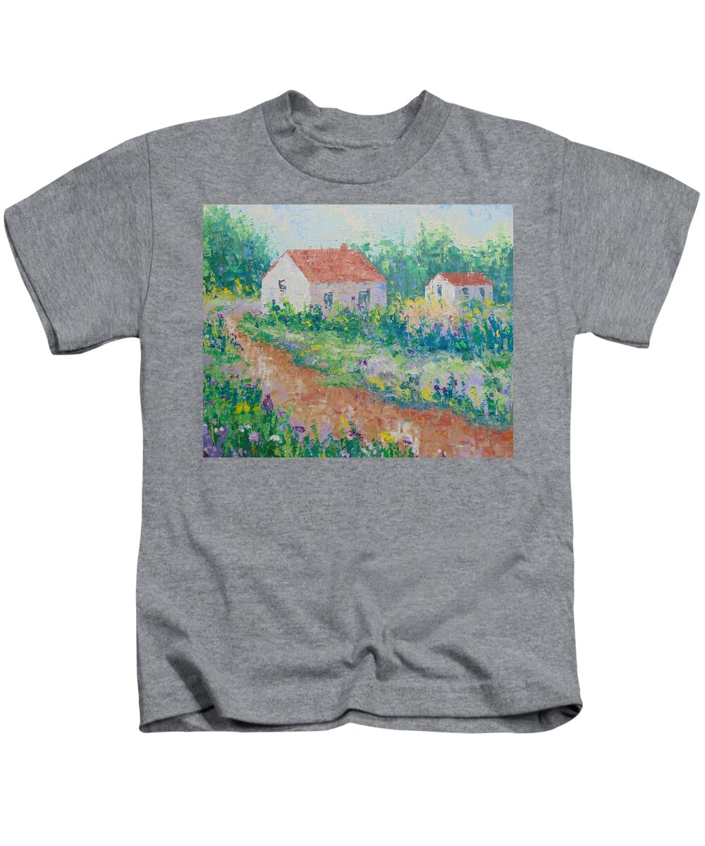Provence Kids T-Shirt featuring the painting Village de Provence #1 by Frederic Payet