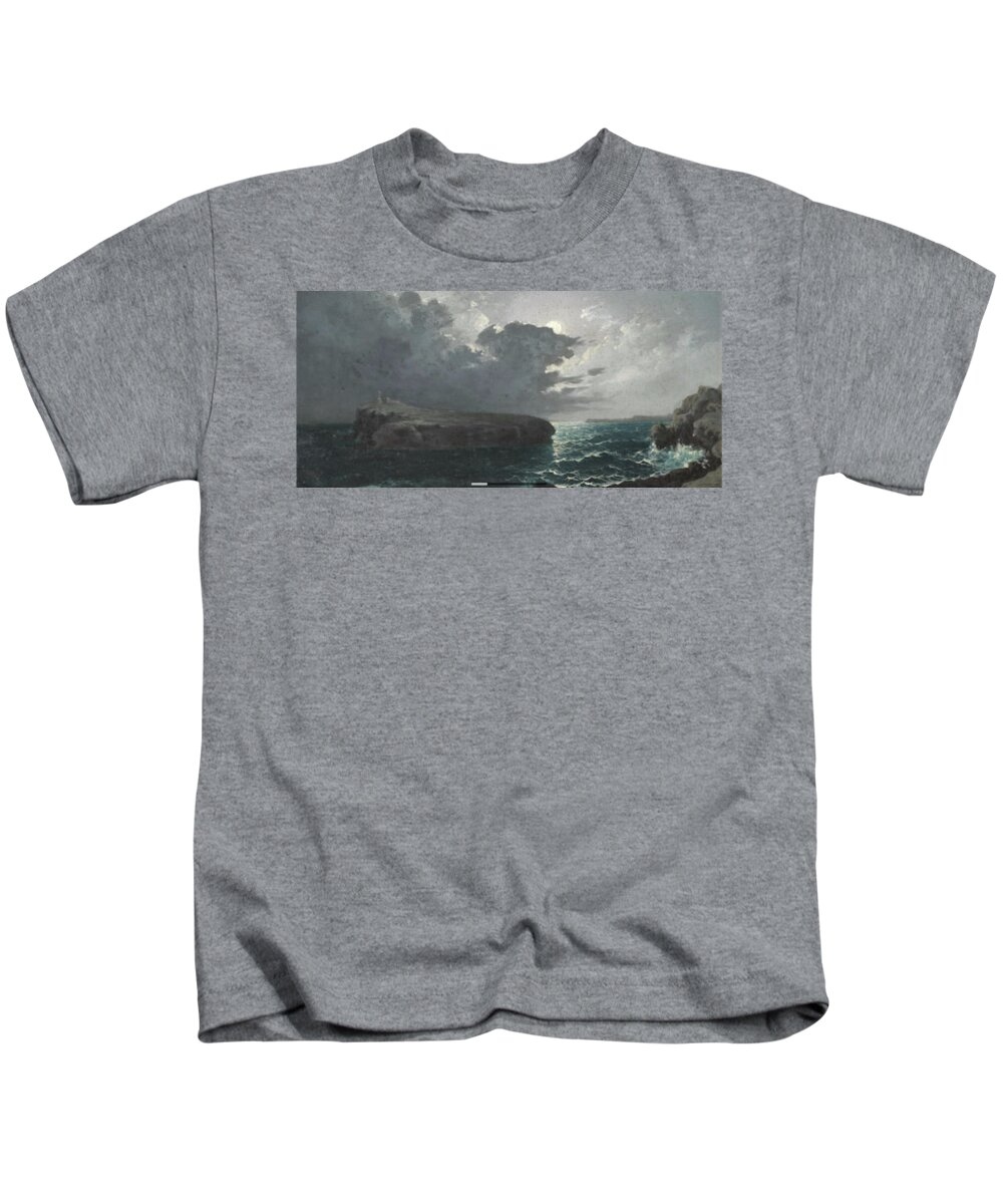 Attributed To Girolamo Gianni (italian Kids T-Shirt featuring the painting Moonlight #11 by MotionAge Designs