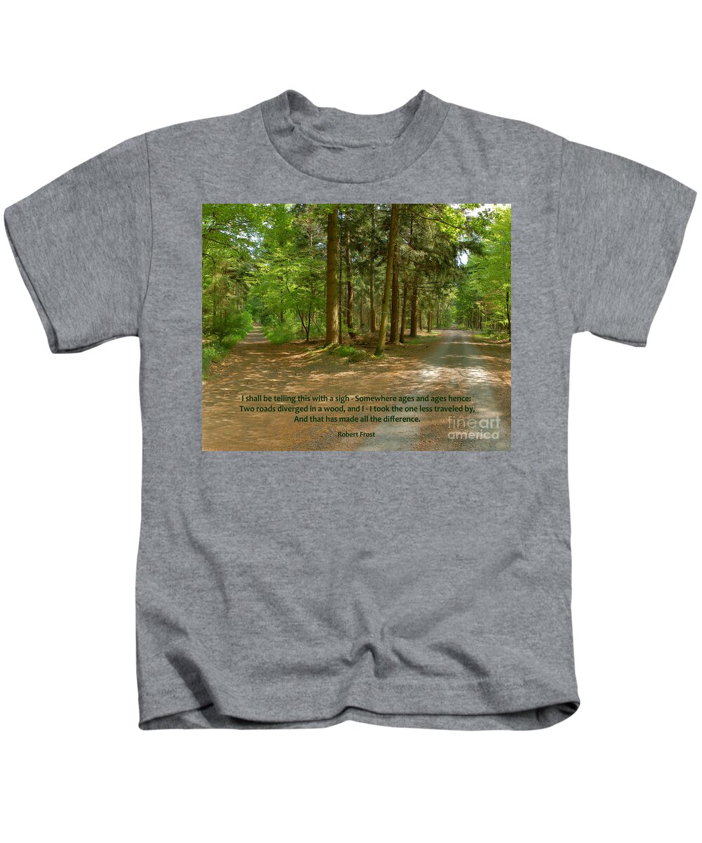  Kids T-Shirt featuring the photograph 12- The Road Not Taken by Joseph Keane