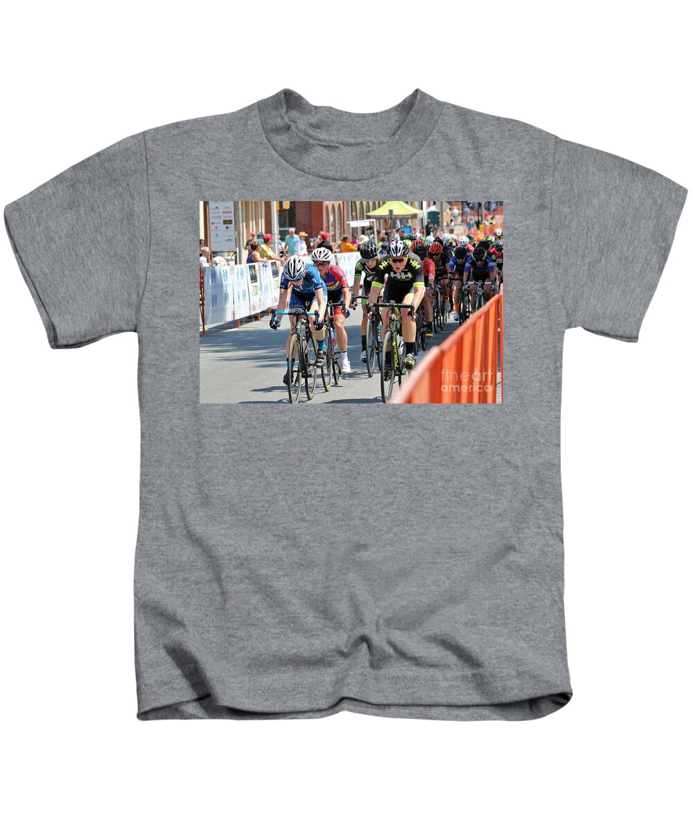 Longsjo Classic Kids T-Shirt featuring the photograph Fearless Femme Racing #14 by Donn Ingemie
