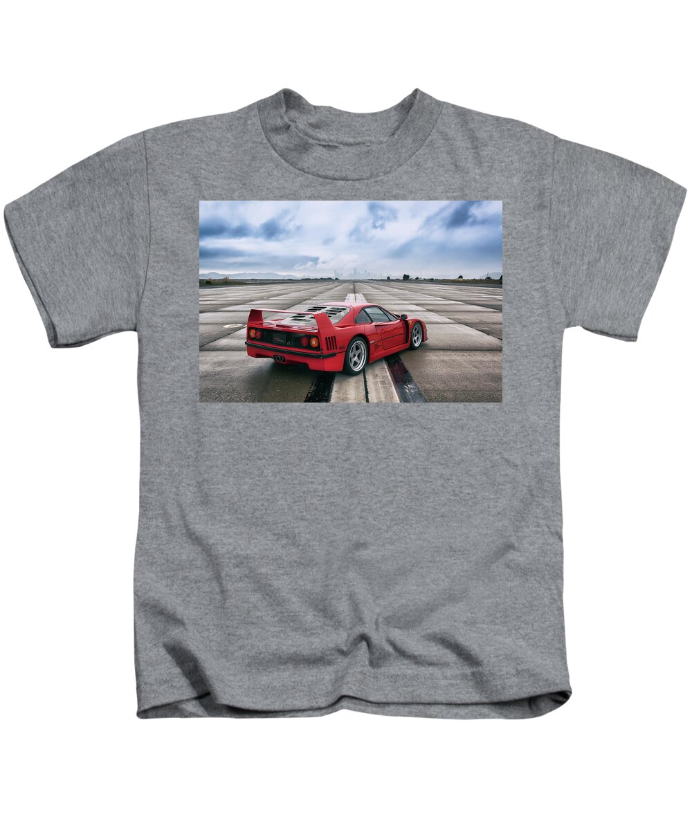 F12 Kids T-Shirt featuring the photograph #Ferrari #F40 #Print #16 by ItzKirb Photography