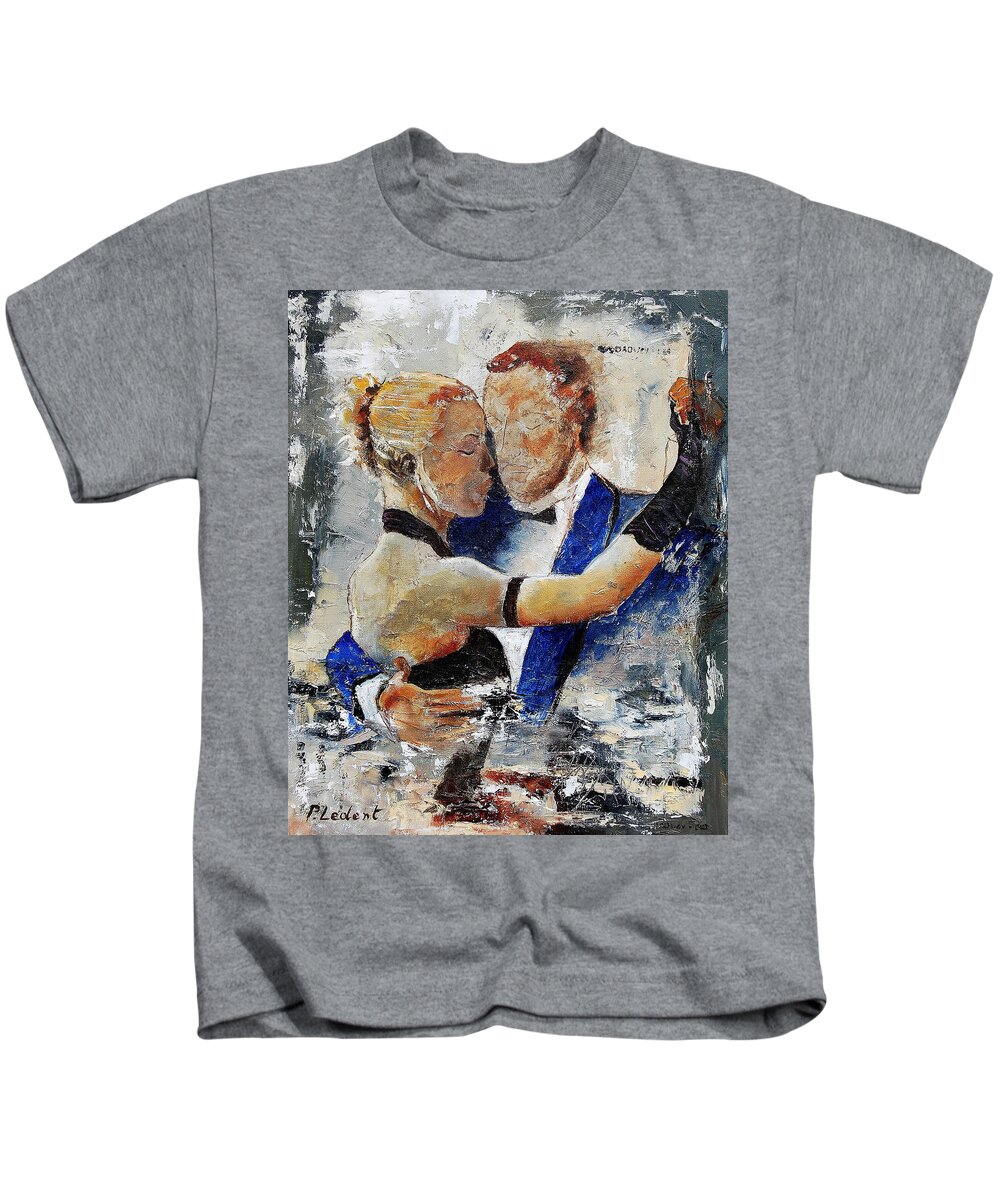 Dance Kids T-Shirt featuring the painting Dancing tango #1 by Pol Ledent