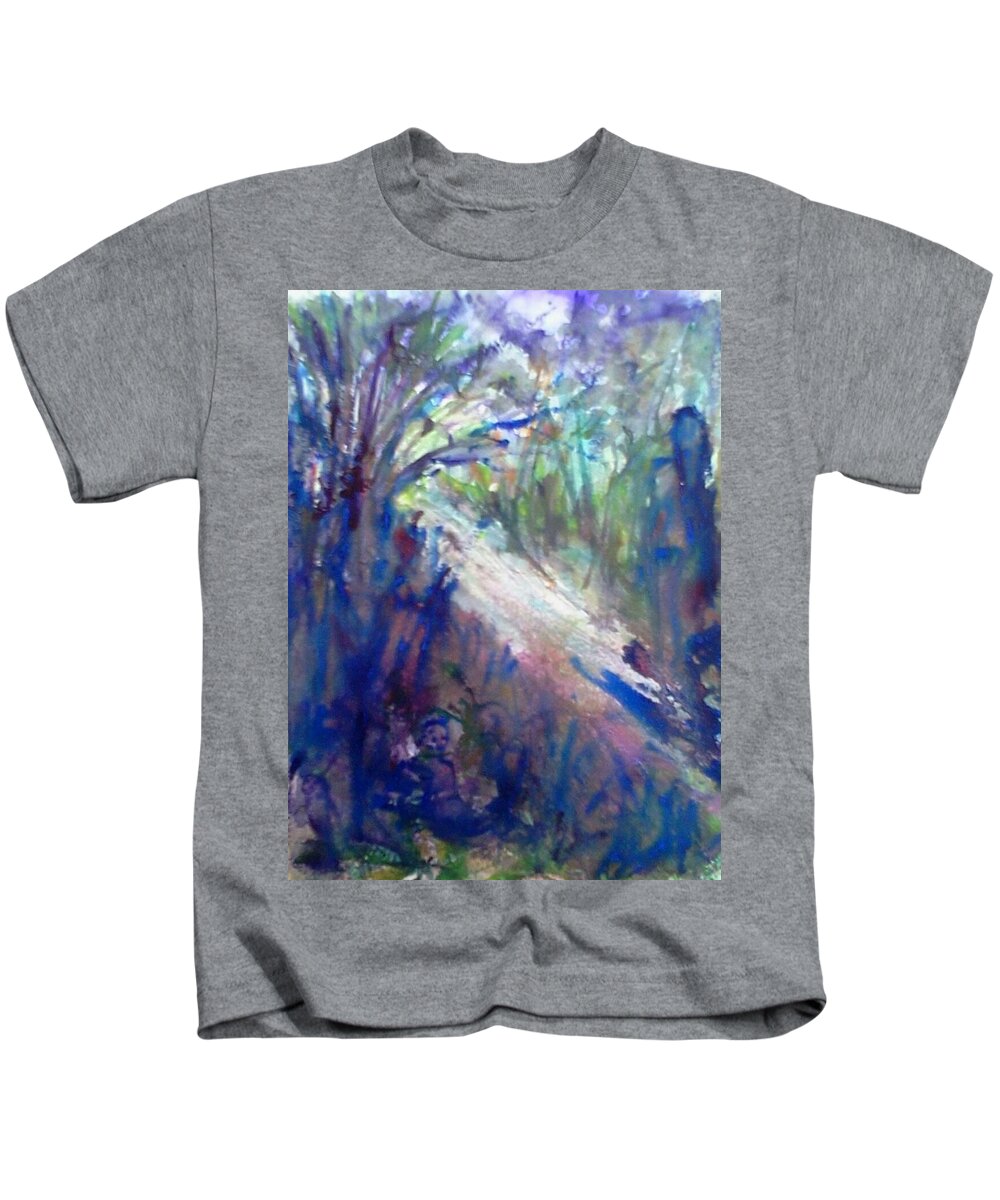  Kids T-Shirt featuring the painting My way #2 by Wanvisa Klawklean