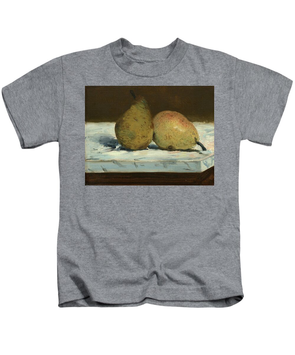 Edouard Manet Kids T-Shirt featuring the painting Pears #2 by Edouard Manet