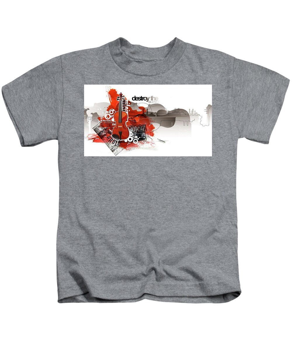 Violin Kids T-Shirt featuring the digital art Violin #2 by Super Lovely