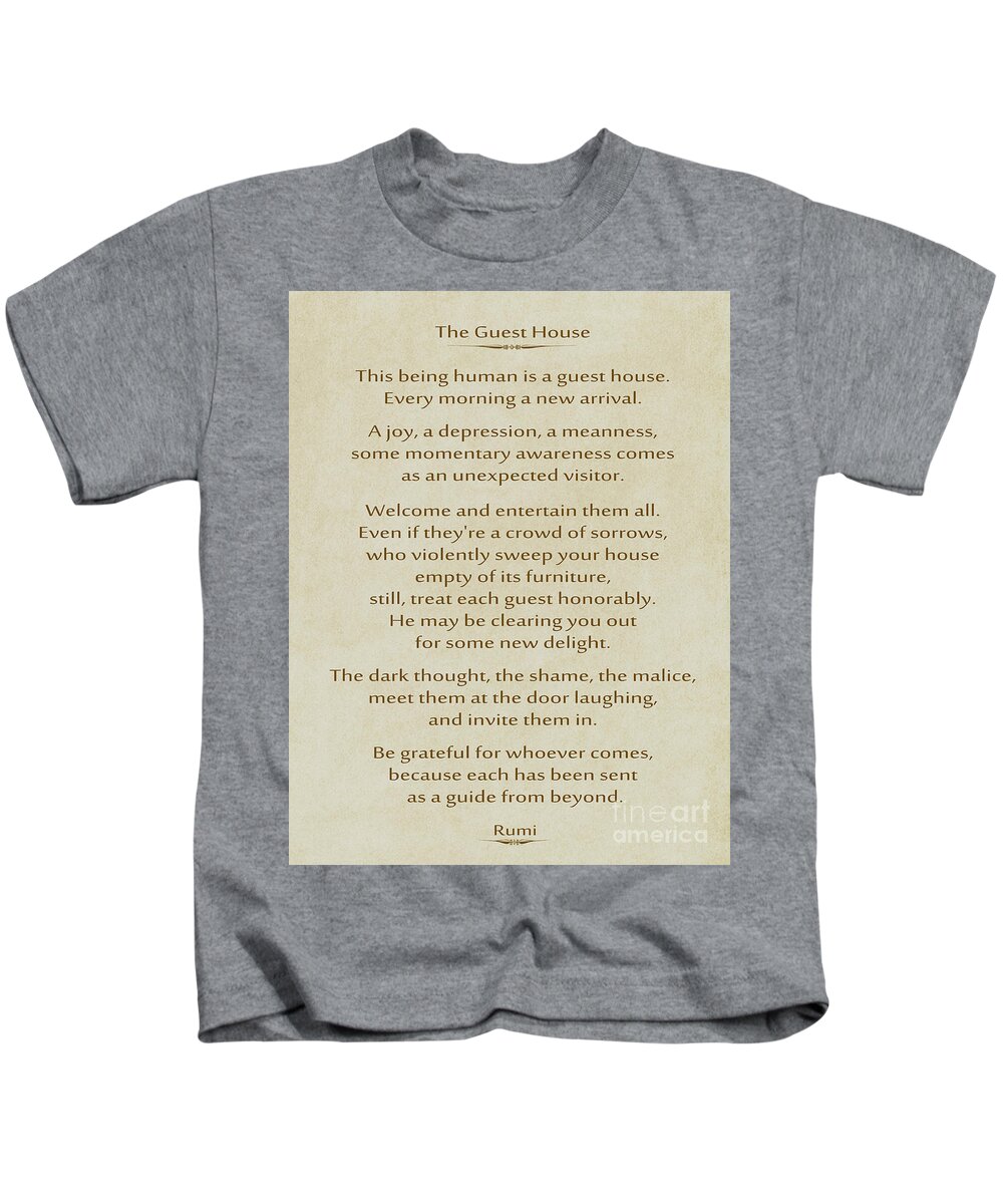Rumi Kids T-Shirt featuring the photograph 29- The Guest House by Joseph Keane