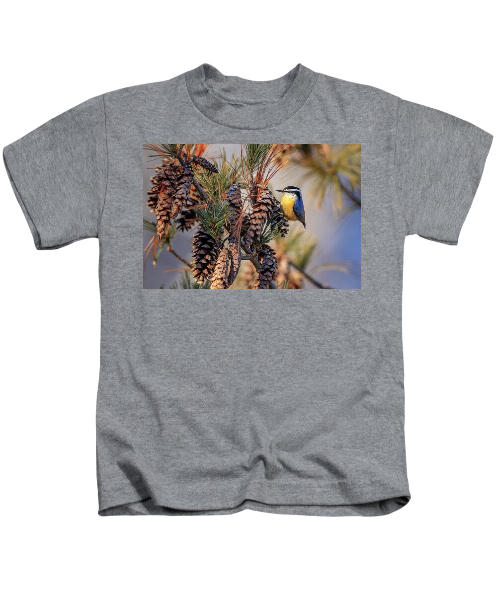 Adorable Kids T-Shirt featuring the photograph Black-capped Chickadee #3 by Peter Lakomy