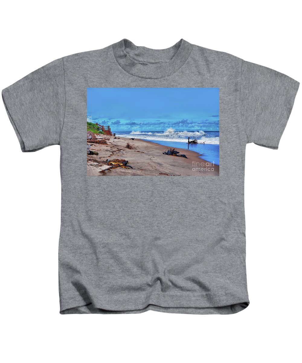 Singer Island Kids T-Shirt featuring the photograph 58- Sapphire Surf by Joseph Keane