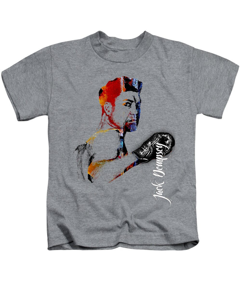 Jack Dempsey Kids T-Shirt featuring the mixed media Jack Dempsey Collection #6 by Marvin Blaine
