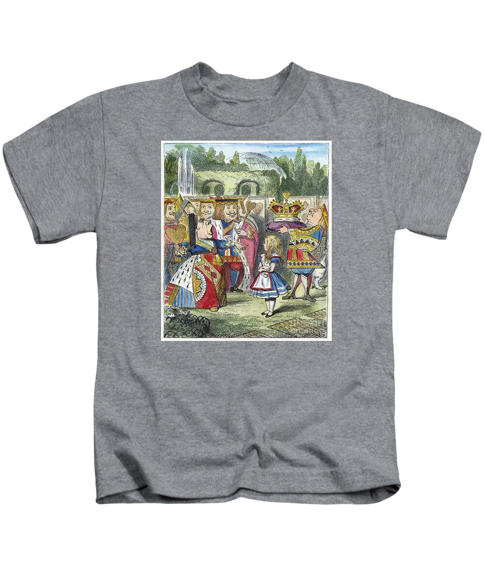 1865 Kids T-Shirt featuring the drawing Alice In Wonderland #1 by Sir John Tenniel