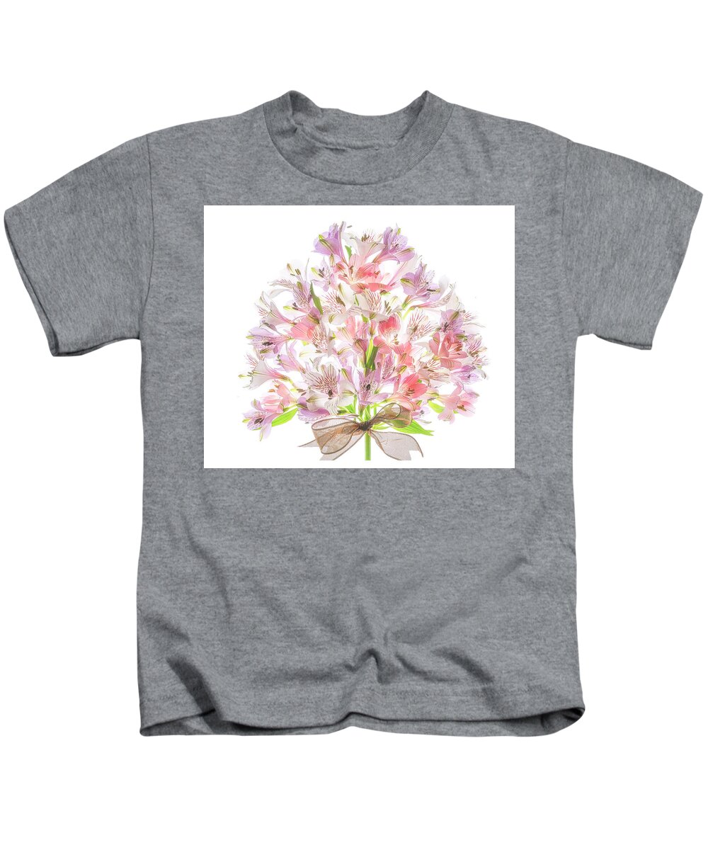 Alstromeria Kids T-Shirt featuring the photograph A bouquet for Mother's day. by Usha Peddamatham