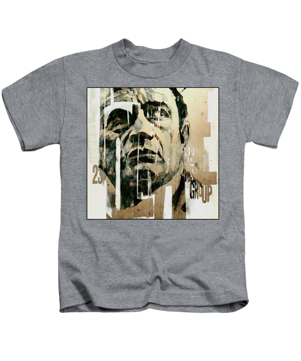 Johnny Cash Kids T-Shirt featuring the painting A Boy Named Sue by Paul Lovering