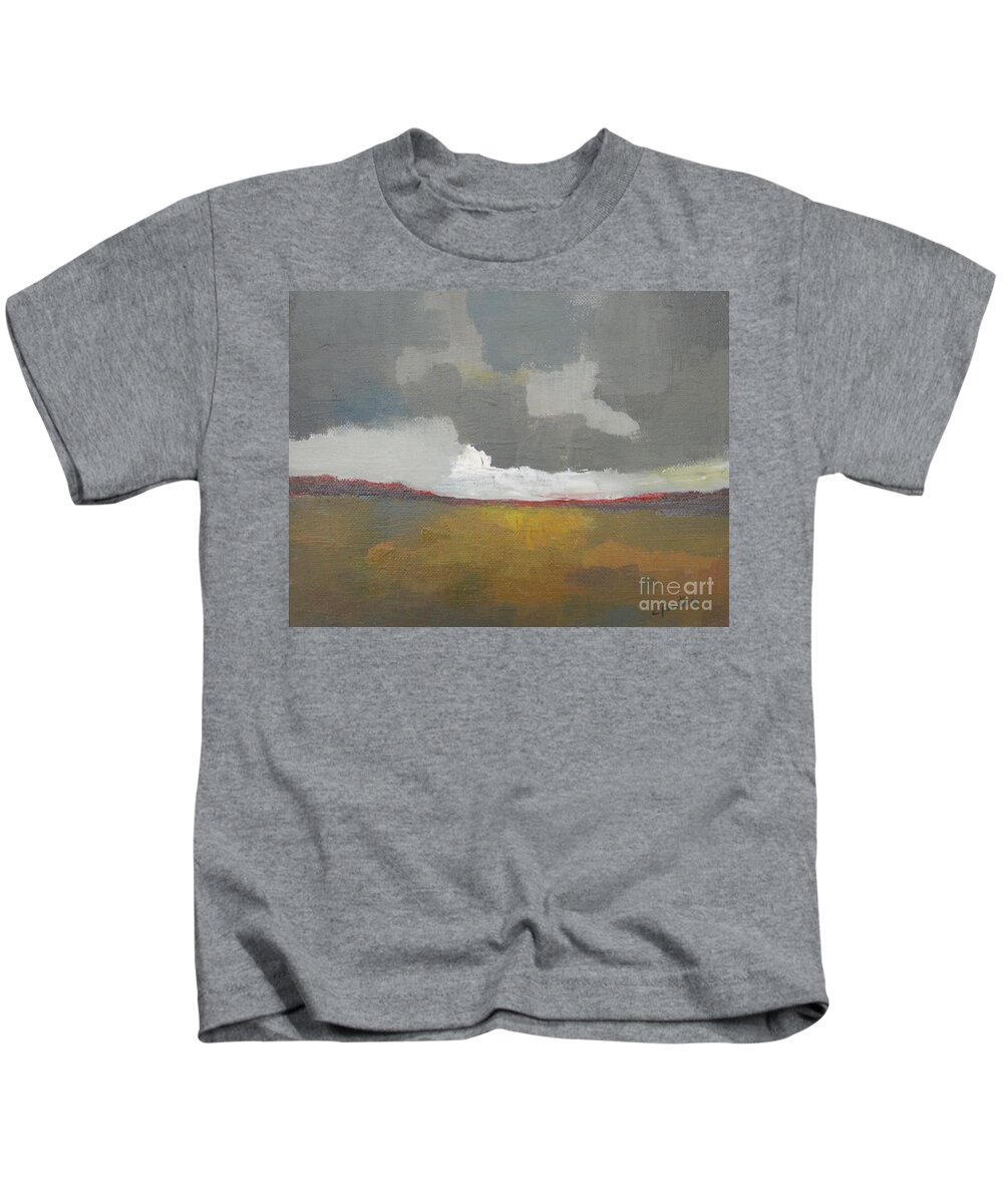 Landscape Kids T-Shirt featuring the painting A Calm Day by Vesna Antic