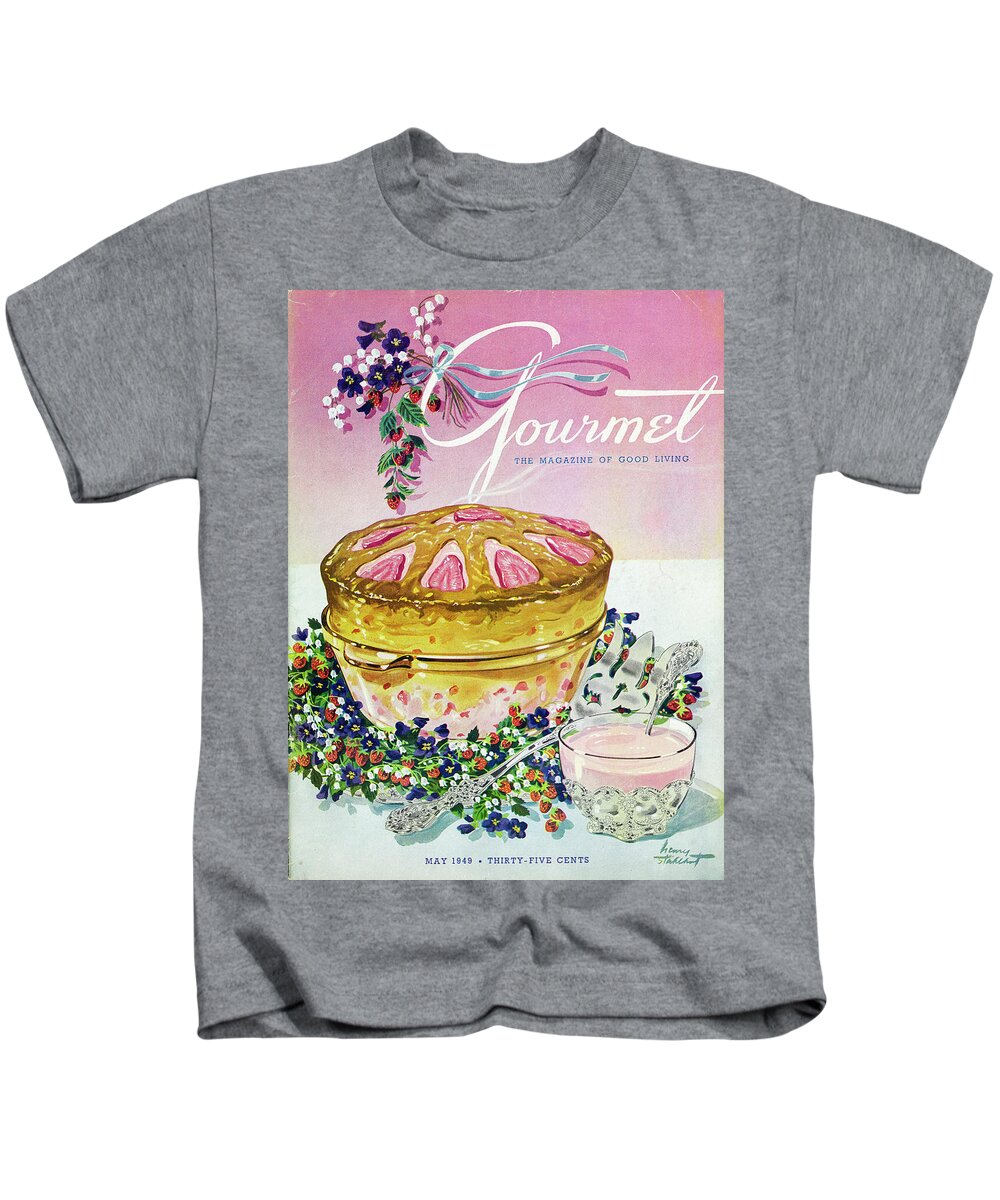 Illustration Kids T-Shirt featuring the photograph A Gourmet Cover Of A Souffle by Henry Stahlhut