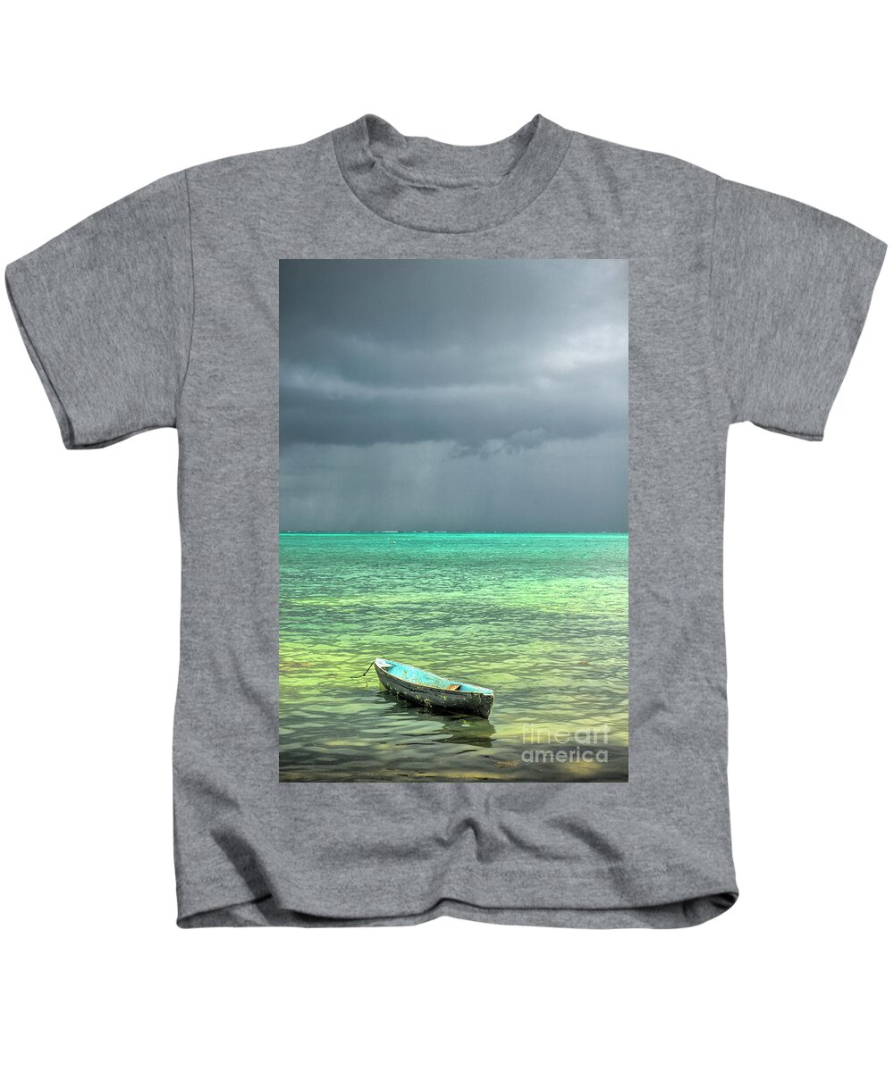 Caye Caulker Belize Kids T-Shirt featuring the photograph A Man of Wisdom Delights in Water - confucius by David Zanzinger