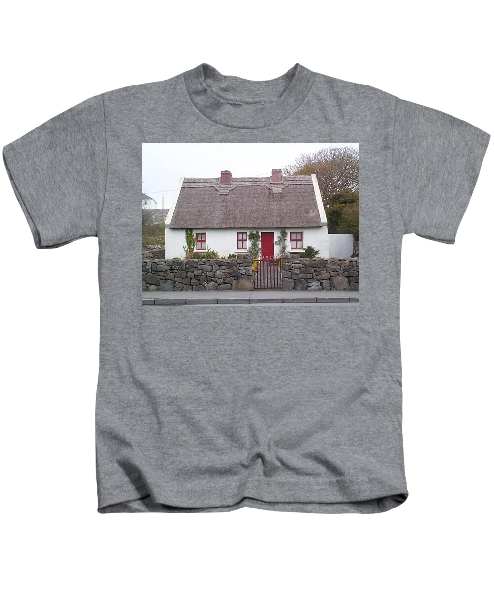 Ireland Kids T-Shirt featuring the photograph A Wee Small Cottage by Charles Kraus