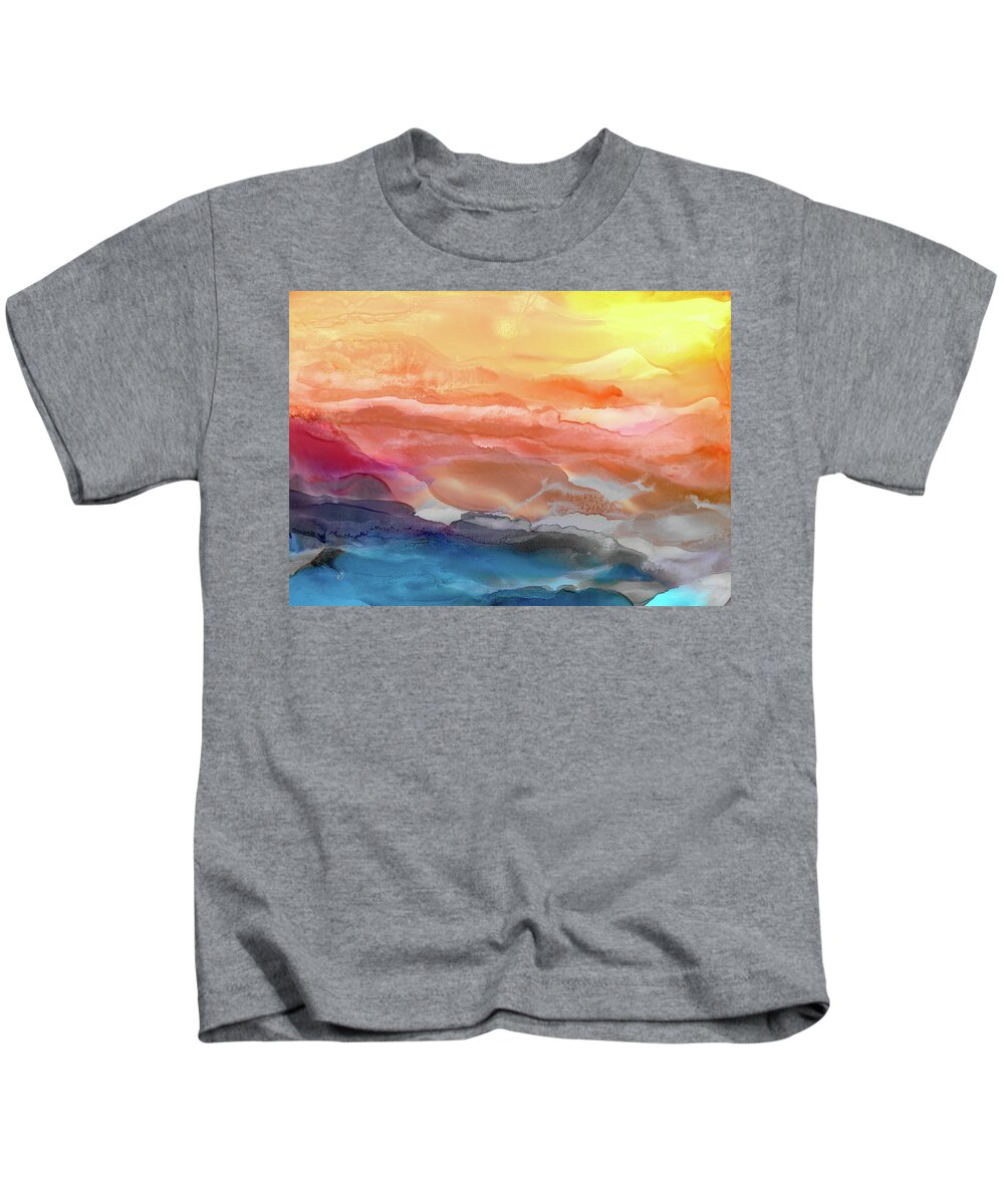 Bright Kids T-Shirt featuring the painting Above the Abyss by Eli Tynan
