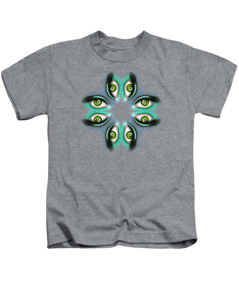 Eye Kids T-Shirt featuring the painting Abstract digital art - Guardinetto V3 by Cersatti