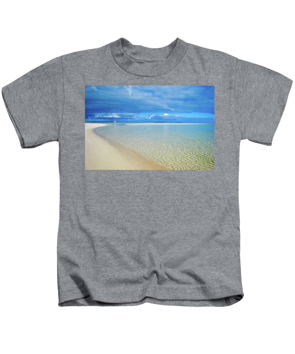 Beach Kids T-Shirt featuring the photograph ADAGIO alone in Ouvea, South Pacific by Dorothy Darden
