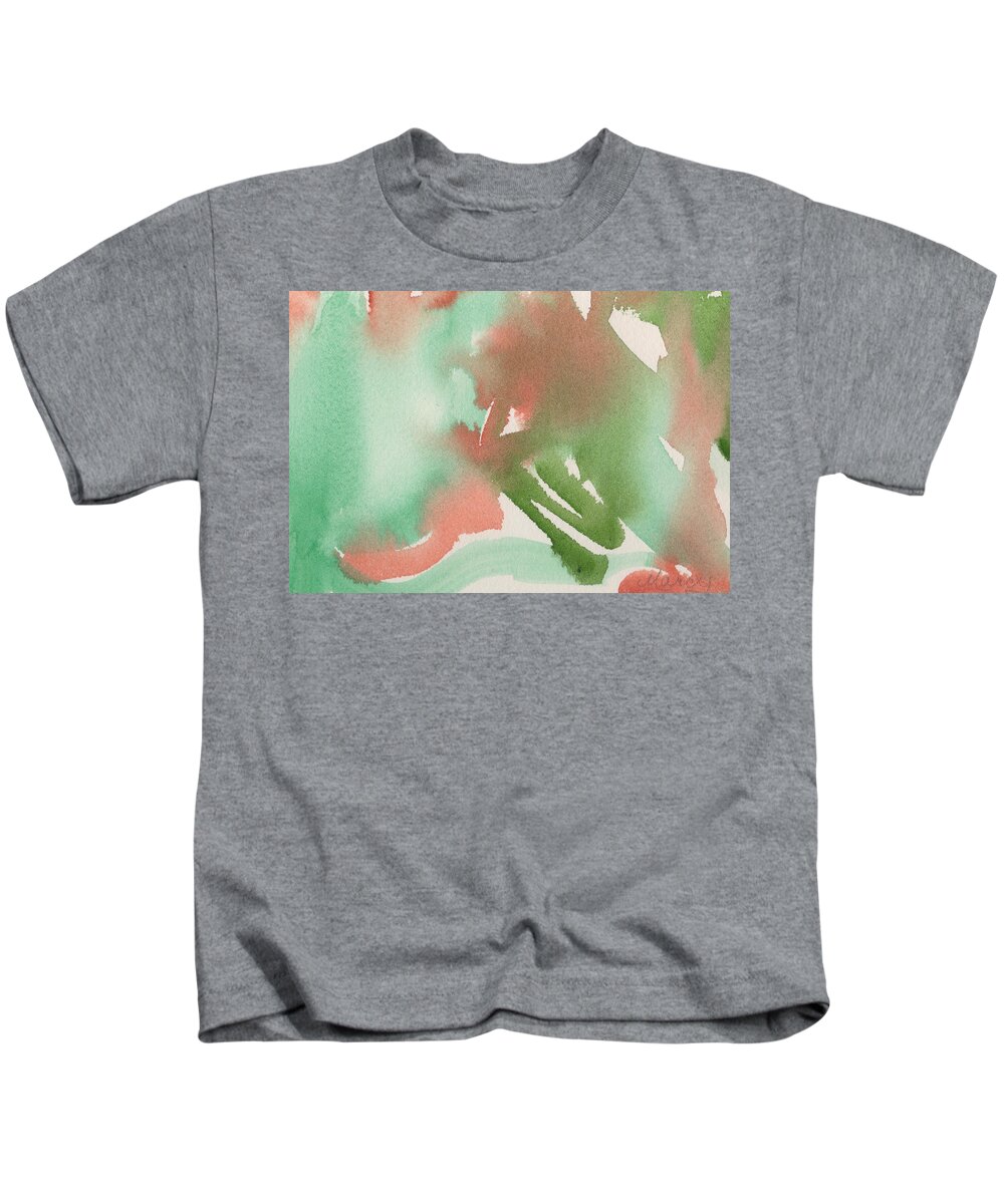 Green Kids T-Shirt featuring the painting After the Rain by Marcy Brennan