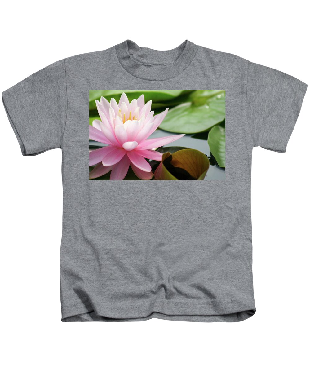 Floral Kids T-Shirt featuring the photograph Against the Pad by Mary Anne Delgado