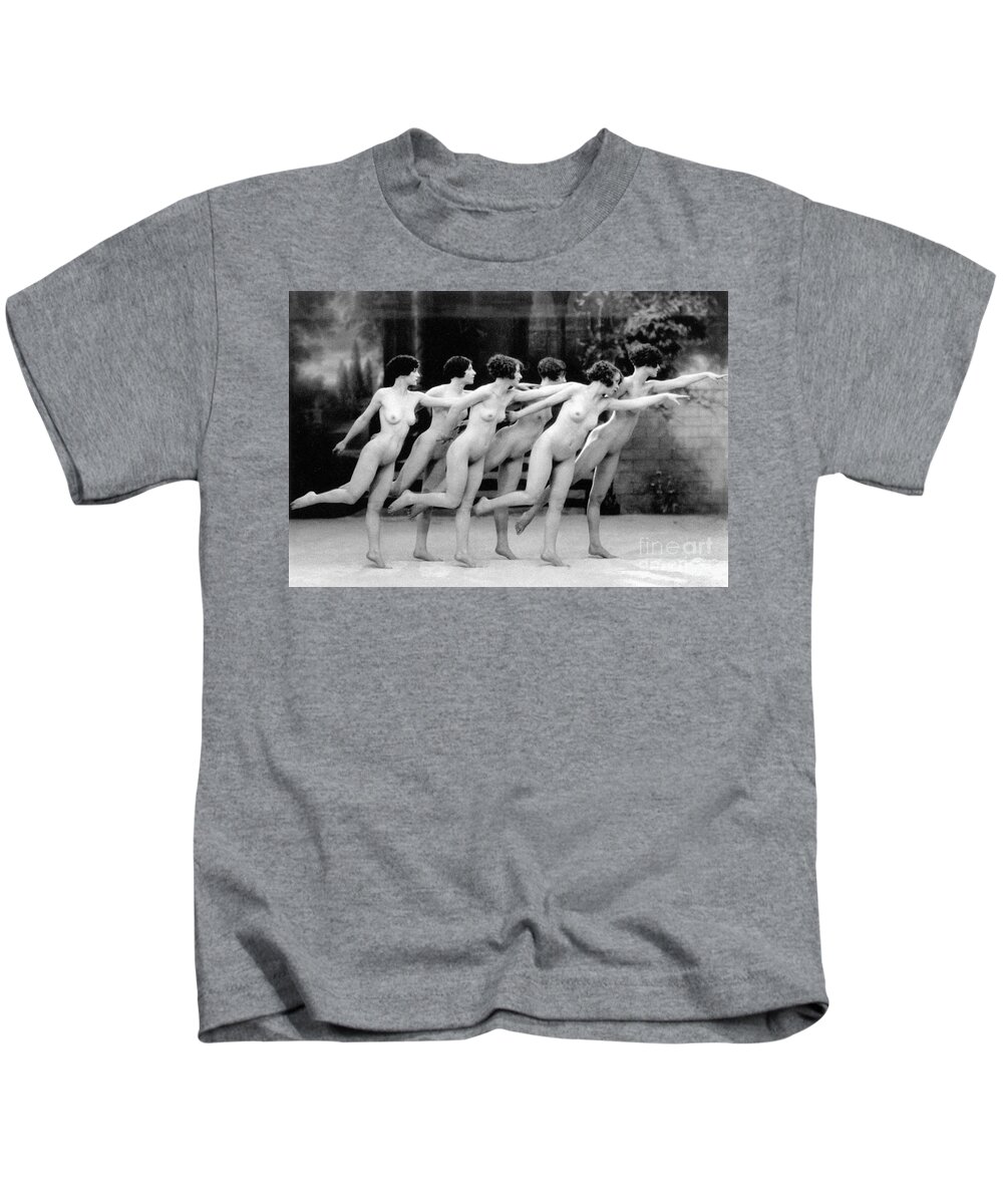 1920 Kids T-Shirt featuring the photograph Allen Chorus Line, 1920 by Albert Arthur Allen