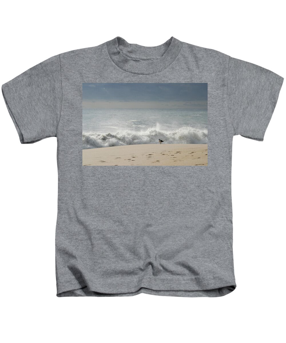 Jersey Shore Kids T-Shirt featuring the photograph Alone - Jersey Shore by Angie Tirado