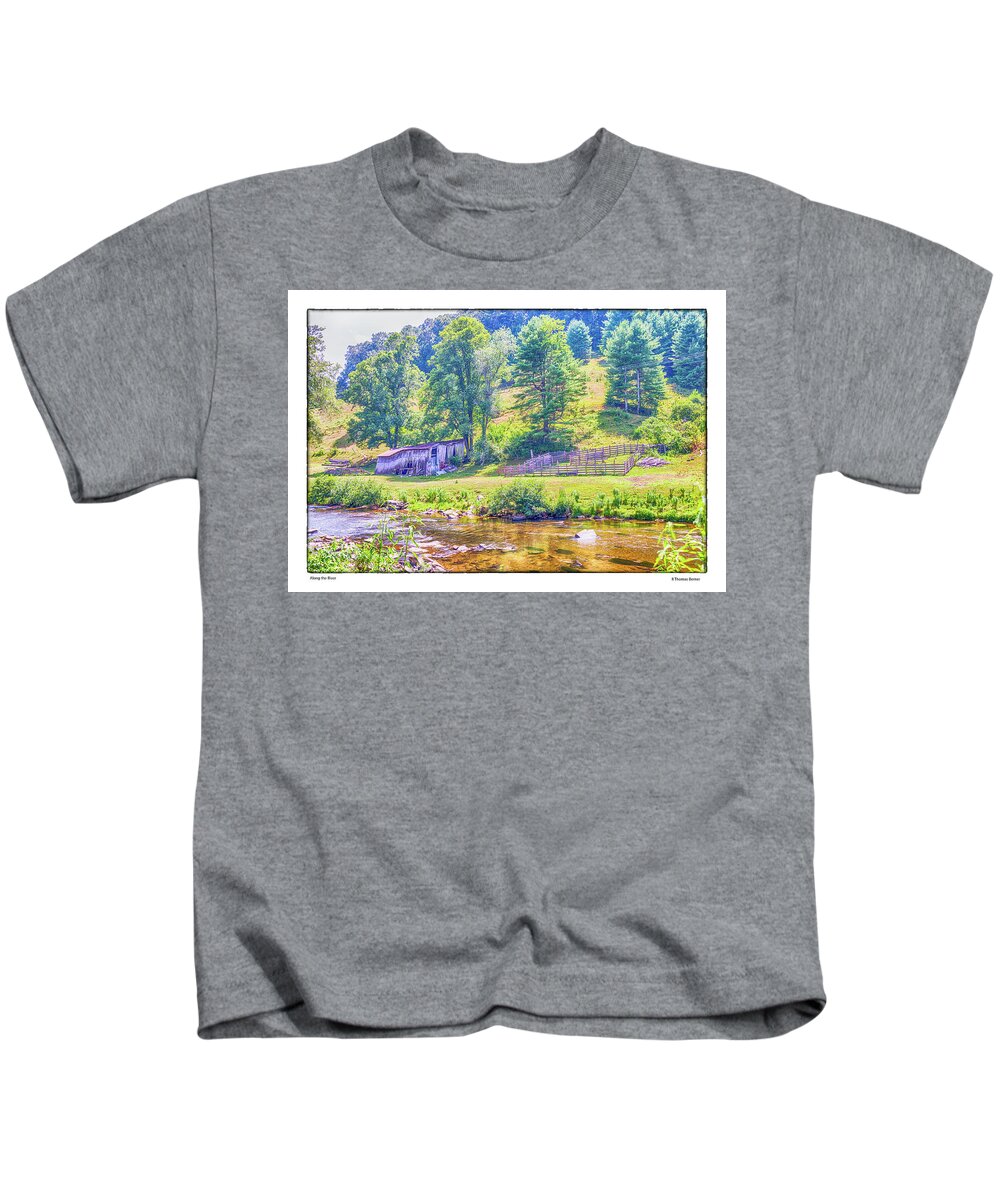 North Carolina Kids T-Shirt featuring the photograph Along the River by R Thomas Berner